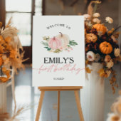 リトルカボチャ1つの誕生日ウェルカムサイン ポスター