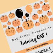 リトルカボチャ1ハロウィーン1歳の誕生日を変える 招待状