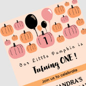 リトルカボチャ1ハロウィーン1歳の誕生日を変える 招待状