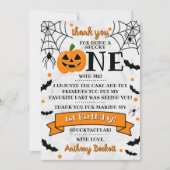 リトルカボチャ1ハロウィーン1歳の誕生日 サンキューカード (正面)