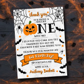 リトルカボチャ1ハロウィーン1歳の誕生日 サンキューカード