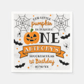 リトルカボチャ1ハロウィーン1歳の誕生日 スタンダードカクテルナプキン (正面)