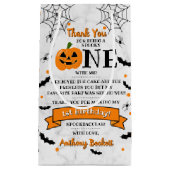 リトルカボチャ1ハロウィーン1歳の誕生日 スモールペーパーバッグ (正面)