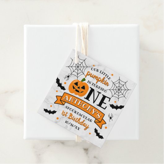 リトルカボチャ1ハロウィーン1歳の誕生日 フェイバータグ (インサイチュ)
