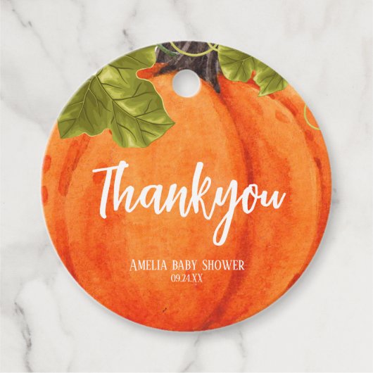 リトルカボチャ1歳の誕生日メッセージカード フェイバータグ (正面)