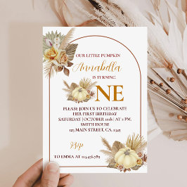 リトルカボチャ1歳の誕生日招待状 招待状