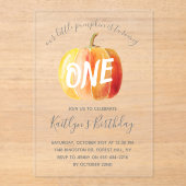 リトルカボチャ1歳の誕生日 アクリル招待状 (正面)