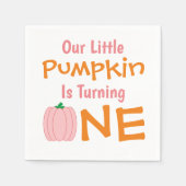 リトルカボチャ1歳の誕生日 スタンダードカクテルナプキン (正面)