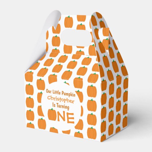 リトルカボチャ1歳の誕生日 フェイバーボックス (正面サイド)