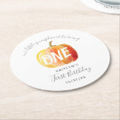 リトルカボチャ1歳の誕生日 ラウンドペーパーコースター (アングル)