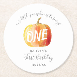 リトルカボチャ1歳の誕生日 ラウンドペーパーコースター
