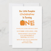 リトルカボチャ1歳の誕生日 招待状 (正面)