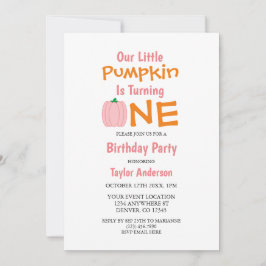 リトルカボチャ1歳の誕生日 招待状