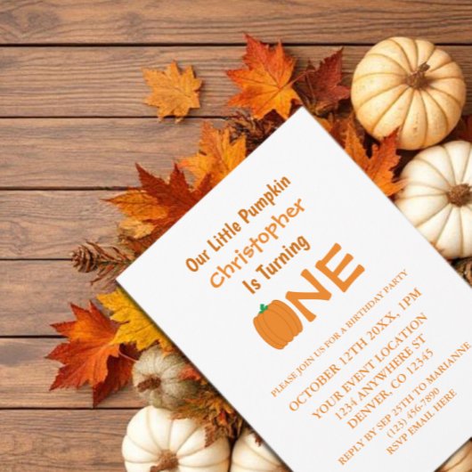 リトルカボチャ1歳の誕生日 招待状