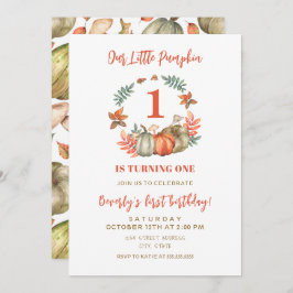 リトルカボチャ1歳秋最初の1歳 招待状