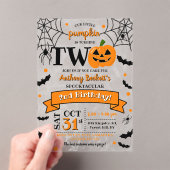 リトルカボチャ2ハロウィーン2回目の誕生日 アクリル招待状 (インサイチュ (ポータブル))