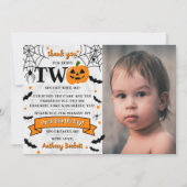 リトルカボチャ2ハロウィーン2回目の誕生日 サンキューカード (正面)