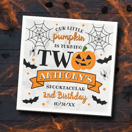 リトルカボチャ2ハロウィーン2回目の誕生日 スタンダードカクテルナプキン