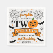 リトルカボチャ2ハロウィーン2回目の誕生日 スタンダードカクテルナプキン (正面)