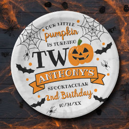 リトルカボチャ2ハロウィーン2回目の誕生日 ペーパープレート