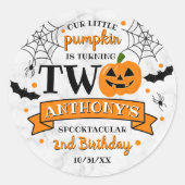 リトルカボチャ2ハロウィーン2回目の誕生日 ラウンドシール (正面)