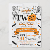 リトルカボチャ2ハロウィーン2回目の誕生日 招待状 (正面)