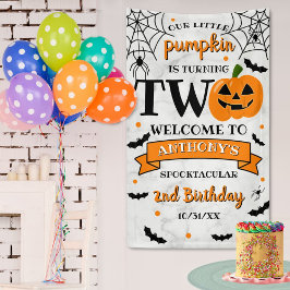 リトルカボチャ2ハロウィーン2回目の誕生日 横断幕