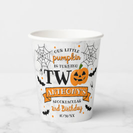 リトルカボチャ2ハロウィーン2回目の誕生日 紙コップ