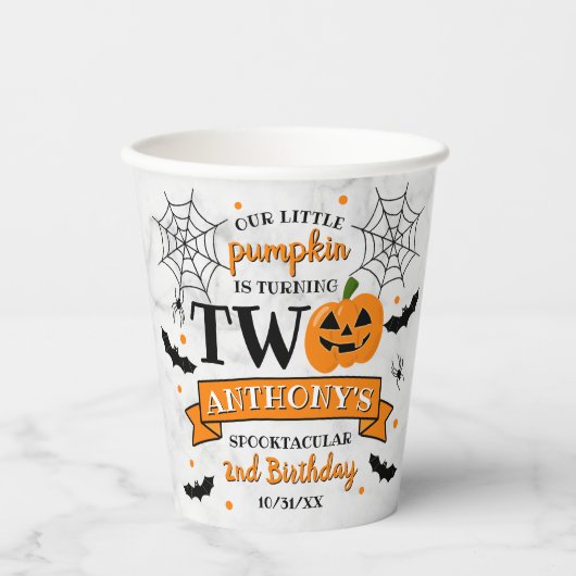 リトルカボチャ2ハロウィーン2回目の誕生日 紙コップ (正面)