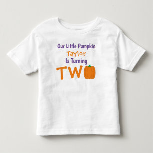 リトルカボチャ2ndバースデー幼児Tシャツ トドラーTシャツ