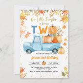 リトルカボチャ2nd誕生日パーティーボーイブルートラック 招待状 (正面)