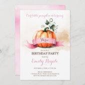 リトルカボチャ3rd誕生日パーティの招待状ガール 招待状 (正面/裏面)