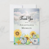 リトルカボチャ |ひまわり少年の赤ちゃんシャワー サンキューカード (正面)