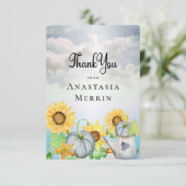 リトルカボチャ |ひまわり少年の赤ちゃんシャワー サンキューカード (スタンド正面)