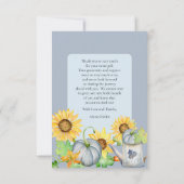 リトルカボチャ |ひまわり少年の赤ちゃんシャワー サンキューカード (裏面)