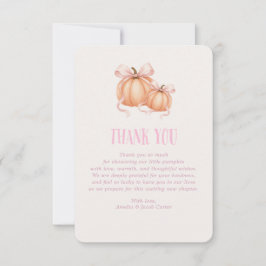 リトルカボチャ、ピンクボウ、コケットサンキューカード サンキューカード