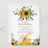 リトルカボチャ、木のひまわり赤ちゃんシャワー 招待状 (正面)