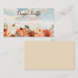 リトルカボチャ |秋ベビーシャワーおむつラッフル エンクロージャーカード