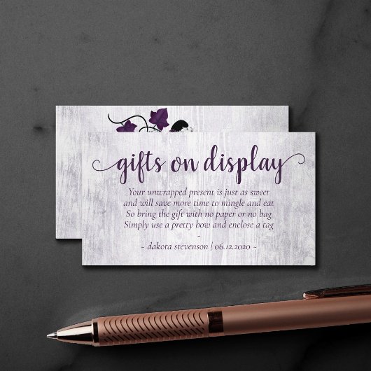 リトルカボチャ |紫のフローラギフト表示詩 エンクロージャーカード