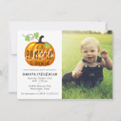 リトルカボチャ |誕生日パーティーの最初の写真 招待状 (正面)