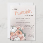 リトルカボプキンオンウェイ秋秋のベビーシャワー 招待状 (正面)