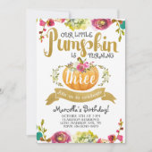 リトルカボプキンサード誕生日招待状 招待状 (正面)