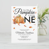 リトルカボプキンターニングワンオータム秋誕生日 招待状 (スタンド正面)