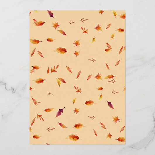 リトルカボプキンターニングワンオータム秋誕生日 箔招待状 (裏面)