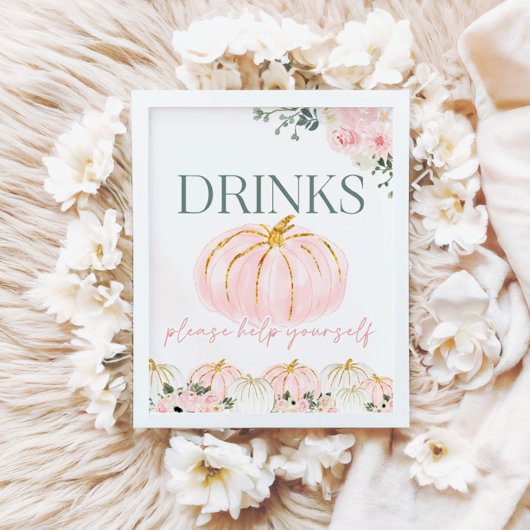 リトルカボプキンファースト誕生日ドリンクバー看板 ポスター