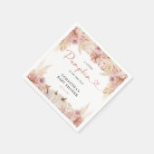 リトルカボプキンボホピンクパンパスグラスベビーシャワー スタンダードカクテルナプキン (角)