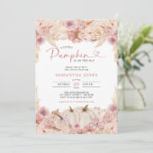 リトルカボプキンボホピンクパンパスグラスベビーシャワー 招待状 (スタンド正面)