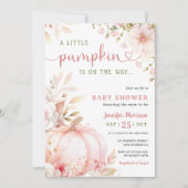 リトルカボンプキンオンザウェイガール秋ベビーシャワー 招待状 (正面)