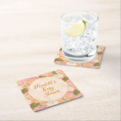 リトルカボンプキンオンザウェイベビーシャワー名前をカスタムする スクエアペーパーコースター (インサイチュ)