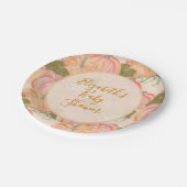 リトルカボンプキンオンザウェイベビーシャワー名前をカスタムする ペーパープレート (アングル)